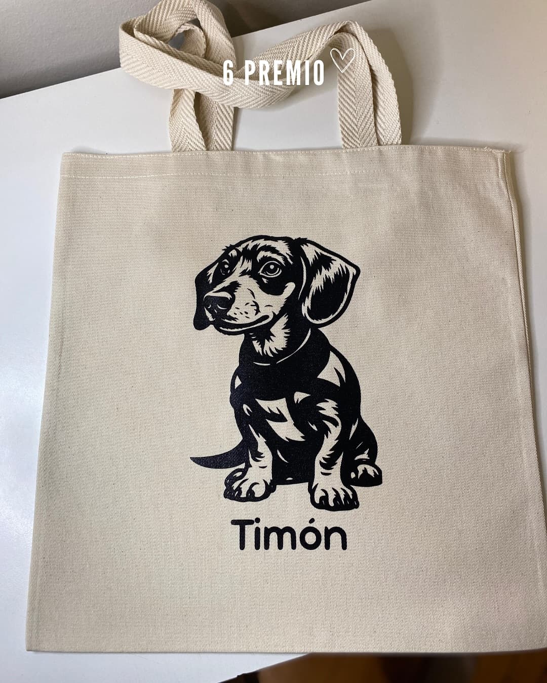 Tote bag personalizada a elección (gabardina 38x40 cm color crudo con asas de cinta mochilera)