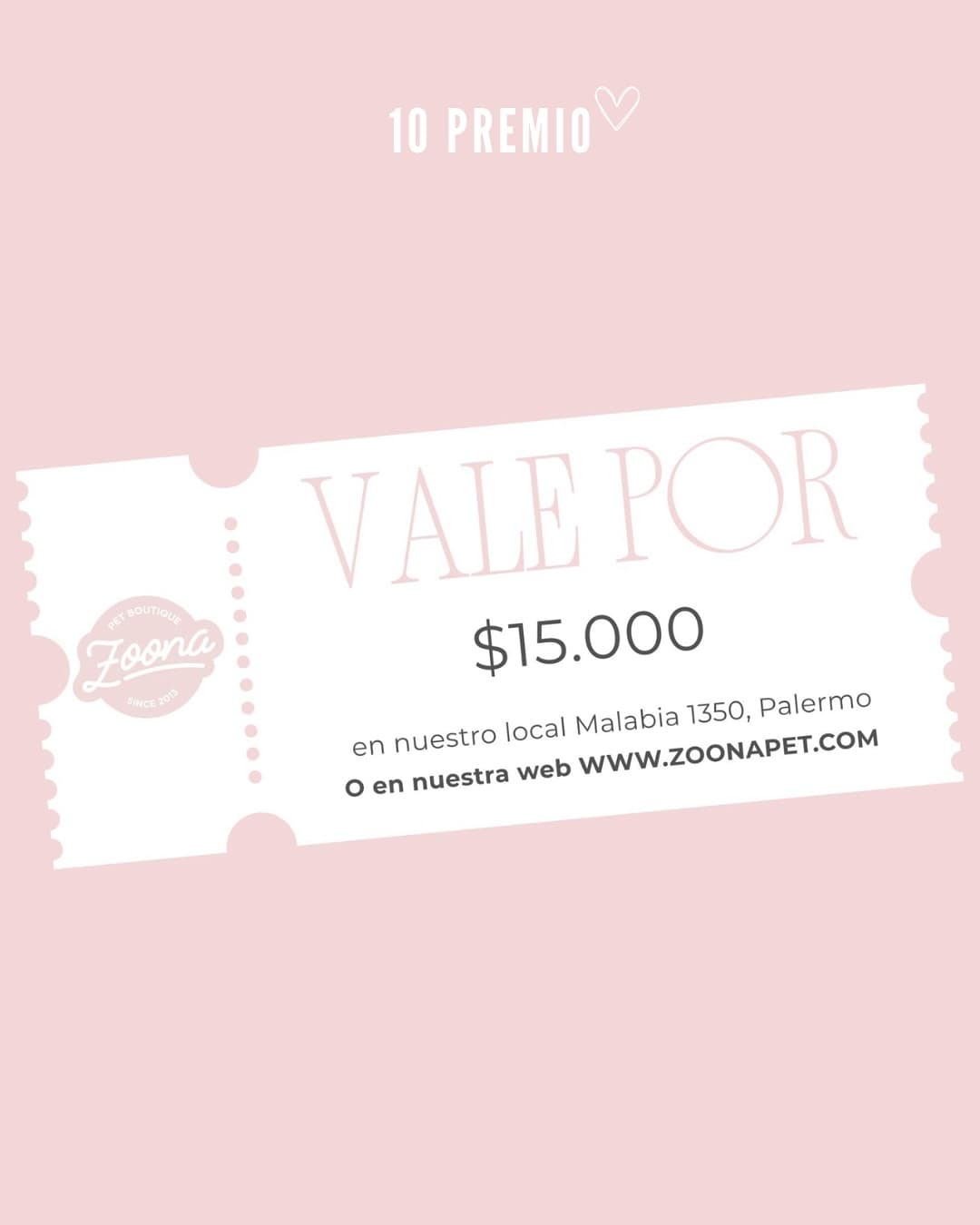 Un vale por $15.000 en toda su web o local